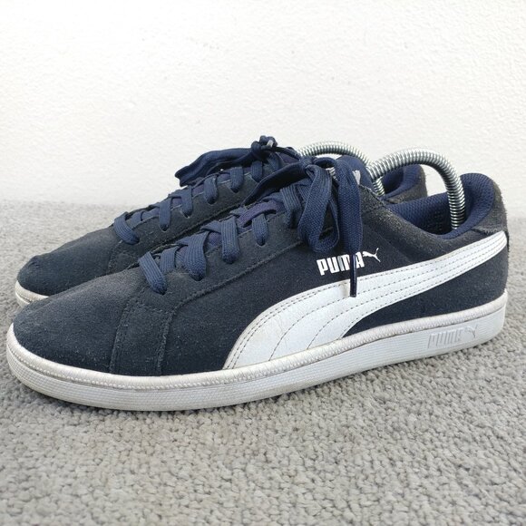 PUMA Smash Suede Mens Size 8.5 Shoes Low Top Blue Sneakers USED - Picture 1 of 12